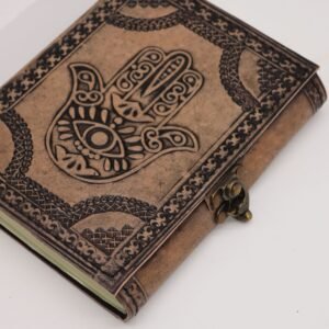 Cuaderno de Cuero Mano de Hamsa Vintage y Costura - 17cm - Imagen 2