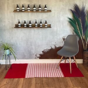 Alfombra Pasillera India de Algodón 70x170 cm Rojo/Rosa - Imagen 8