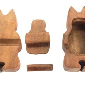 Caja Mágica de Bali Gato de Yoga - Puzzle Madera Tallada - Imagen 2