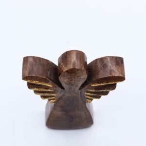 Pequeño ángel de madera de mango - decoración dorada - Imagen 5