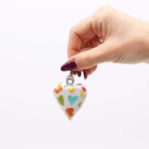 Corazón Decorativo de Madera de Mango y Esmalte Azul - Imagen 2