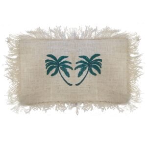 Funda Cojín Lino Rectangular 30x50 Palmera con Flecos - Imagen 4
