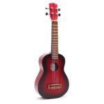 Ukelele Artesanal Sunburst Rojo y Negro - 4 Cuerdas (57 cm)