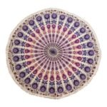 Pequeño Mandala Redondo de Algodón (130 cm) - Púrpuras del pavo real