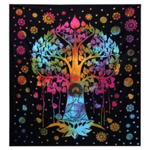Colcha Individual Árbol Bodhi - Tapiz Multicolor 130x200 - Imagen 3