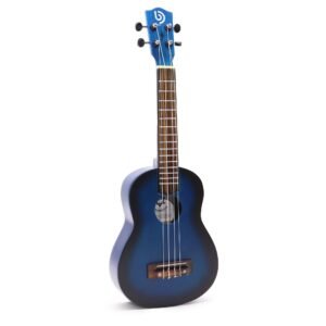 Ukelele Artesanal Sunburst Azul y Negro - 4 Cuerdas (57 cm) - Imagen 1