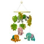 Móvil de Fieltro Elefante Safari - Decoración Artesanal