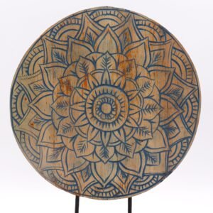 Set Buda y Mandala Floral de Madera Albasia Azul - 45cm - Imagen 5