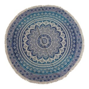 Pequeño Mandala Roundie de algodón (130cm) - Azul clásico