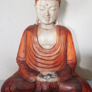 Buda de Madera de Suar Tallado a Mano Meditación - 40cm - Imagen 2