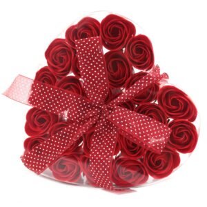 Set de 24 Rosas de Jabón Rojas para Baño Romántico