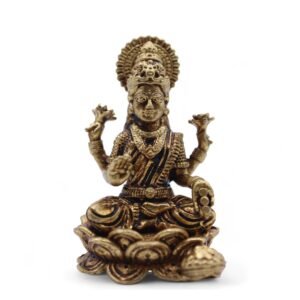 Figura de Laxmi en Latón: Diosa de la Abundancia 37mm - Imagen 6