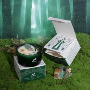 Vela de Soja Hop Hare Mago con Jade Verde, Menta y Flores - Imagen 5