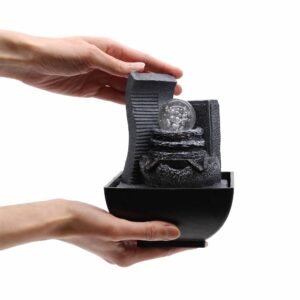 Fuente de agua de mesa - 18 cm - Formación rocosa en cascada - Imagen 5