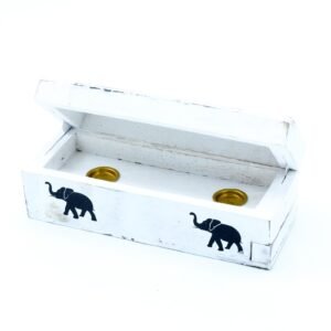 Caja Porta Incienso Madera de Mango 15cm - Elefante Blanco - Imagen 2