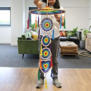 Atrapasueños Gigante Cascada Arcoíris y Bambú (140 cm) - Imagen 3