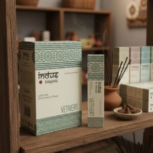 Incienso Vetiver Indus Tesoros - Aroma Terroso y Calma 15g - Imagen 5