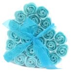 Set de 24 Rosas de Jabón Azul para Baño y Decoración
