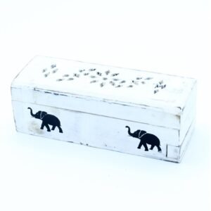 Caja Porta Incienso Madera de Mango 15cm - Elefante Blanco - Imagen 1