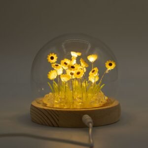 Domo de Cristal Floral Glow - 20 Girasoles LED USB - Imagen 5