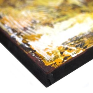 Cuadro de Buda Dorado con Flor de Loto y Relieve - 80x60cm - Imagen 2