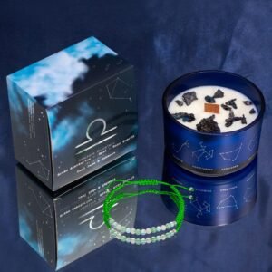 Vela del zodiaco Libra con pulsera de piedras preciosas - Imagen 2