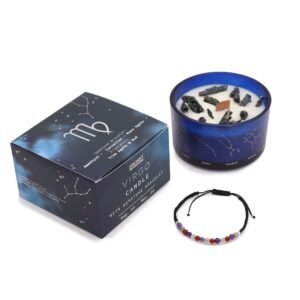 Vela de Cristal del Zodiaco con Pulsera de Piedras Preciosas - Virgo - Imagen 2