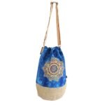 Mochila Natural Efecto Lavado Azul - Diseño Mandala