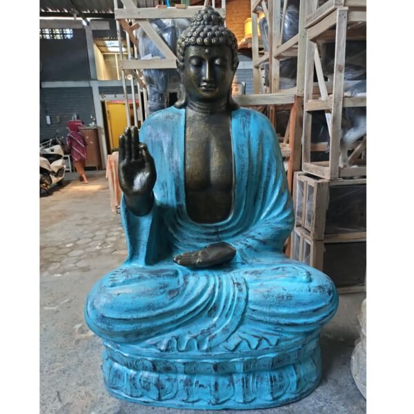 Buda Gigante Turquesa y Piedra 2m - Estatua Jardín Zen