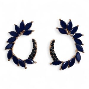 Pendientes de Cristal Vintage - Aro - Azul