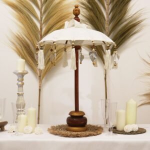 Sombrilla Balinesa Decorativa Natural - Lona y Madera - Imagen 3