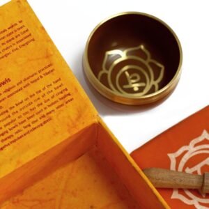 Cuenco Tibetano Chakra El Centro 8cm - Set Dorado India - Imagen 3