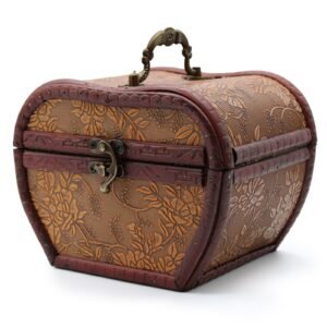 Cofre Vintage Estilo 1920 - Caja Decorativa con Asa (16cm)