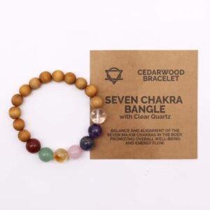 Pulsera de Cedro y Piedras Naturales - 7 Chakras - Imagen 2
