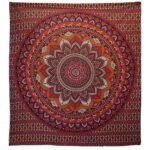 Colcha Mandala Azul y Naranja (200x230cm) - Tapiz y Cubresofá