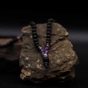 Collar Lava Volcánica Negra Púrpura Bali - Lado Oscuro - Imagen 4