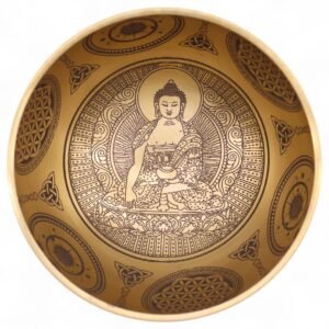 Juego de 4 Cuencos de Latón Grabados - Buda y Mantras 4kg - Imagen 17