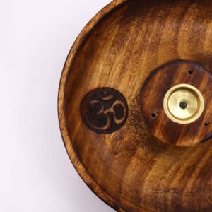 Porta Incienso Madera de Mango Om - Para Varillas y Conos - Imagen 3