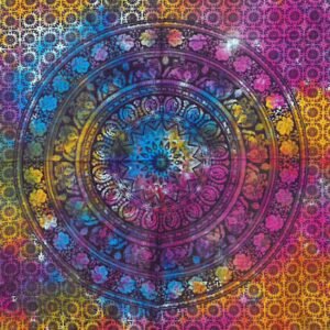 Tapiz de Algodón Elefante Mandala - Arte Mural Boho