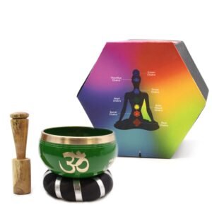 Set Cuenco Tibetano Árbol de la Vida Verde 10,7cm - Meditación - Imagen 7