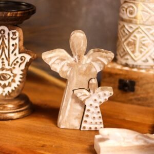 Figura de Ángel en Madera de Mango y Metal Blanco 30cm - Imagen 7