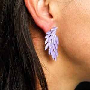 Pendientes Alas de Cristal Lavanda - Estilo Vintage - Imagen 3