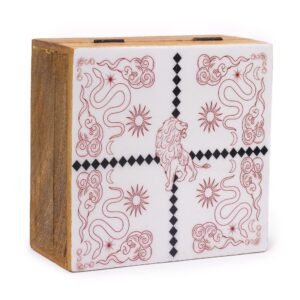 Caja de Madera León Hop Hare - Diseño Esotérico (17x15cm) - Imagen 2