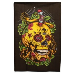 Tapiz de Algodón Calavera Día de los Muertos 70x110cm
