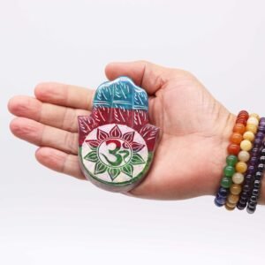 Porta Incienso Hamsa de Esteatita con Símbolo OM - Imagen 3