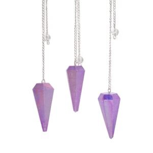 Péndulo Hexagonal Aurora Morado - Cuarzo Violeta (4 cm)