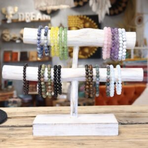 Pulsera de Jaspe Blanco Natural - Brazalete de Calma 8mm - Imagen 5