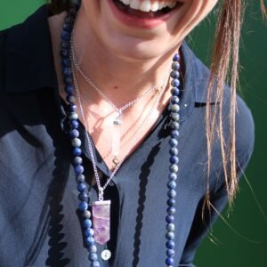 Colgante Punto Clásico de Amatista - Piedra Natural Violeta - Imagen 4