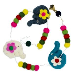 Guirnalda de Fieltro Elefantes Nepal (112cm) - Multicolor