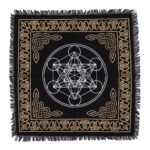 Mantel de Altar Cubo de Metatrón con Flecos - 50x50 cm